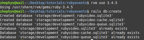 Successful creation of databases