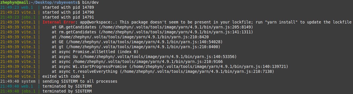 Yarn error
